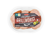 Sliced grilled sausage